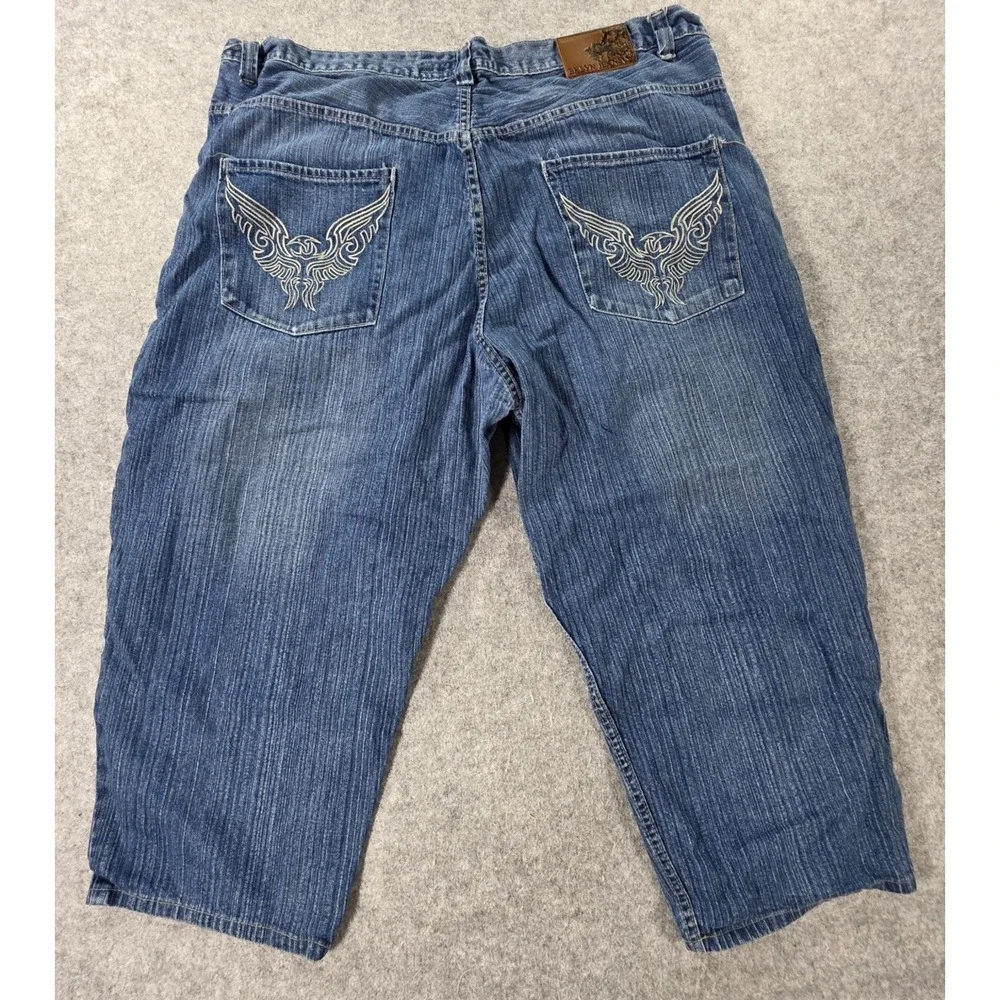 Vtg BKLYN Brooklyn Mens 50 Blue Jean Baggy Denim Jorts Y2K Hip Hop Shorts